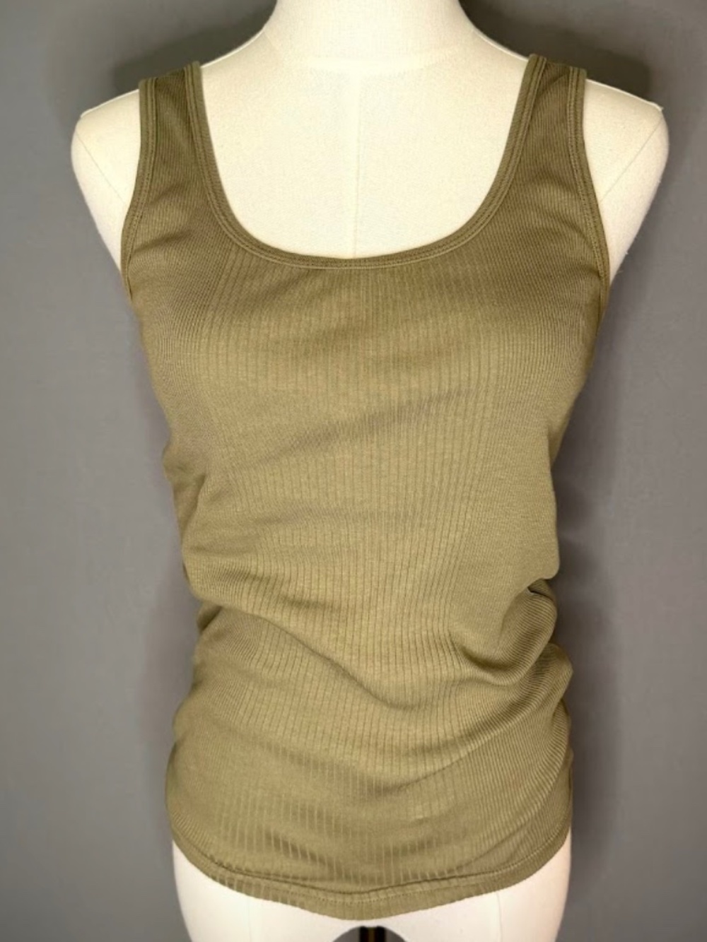 Juicy Couture Olive Green Ribbed Tank Top Size Medium